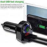 Wholesale Bluetooth Car FM Transmitter, Wireless Audio Adapter Receiver with Quick Charge Dual USB Ports and Support TF Memory Card (Black)